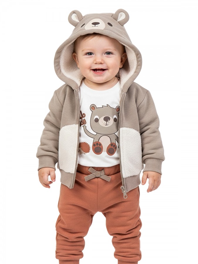 TRAX Βρεφικό Σετ Με Ζακέτα Μακρύ Παντελόνι για αγόρια 0-18 μηνών #48559 Elephant