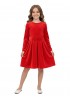 TRAX Εφηβικό Φόρεμα Βελουτέ για Κορίτσι 6-16 ετών - 48665 Κόκκινο