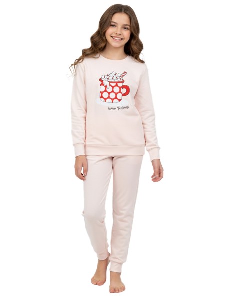TRAX Εφηβική Πιτζάμα για Κορίτσι 8-16 ετών - 48690 Πούδρα TRAX Εφηβική Πιτζάμα για Κορίτσι 8-16 ετών - 48690 Πούδρα