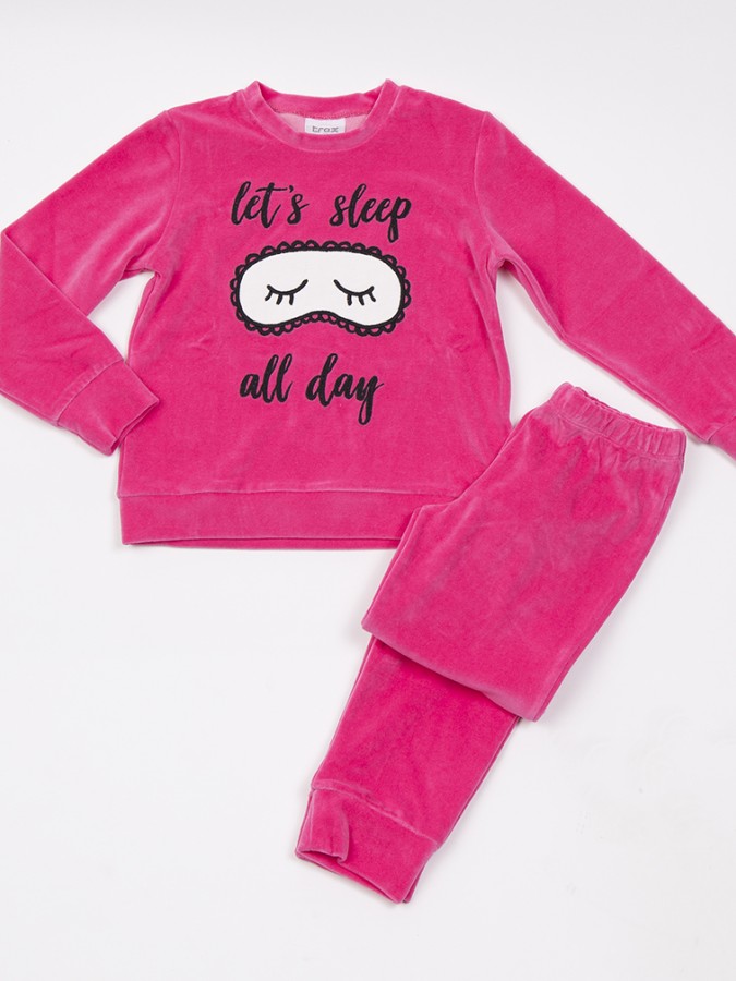 TRAX Εφηβική Πιτζάμα Βελουτέ για Κορίτσι 8-16 ετών - 48696 Bubble