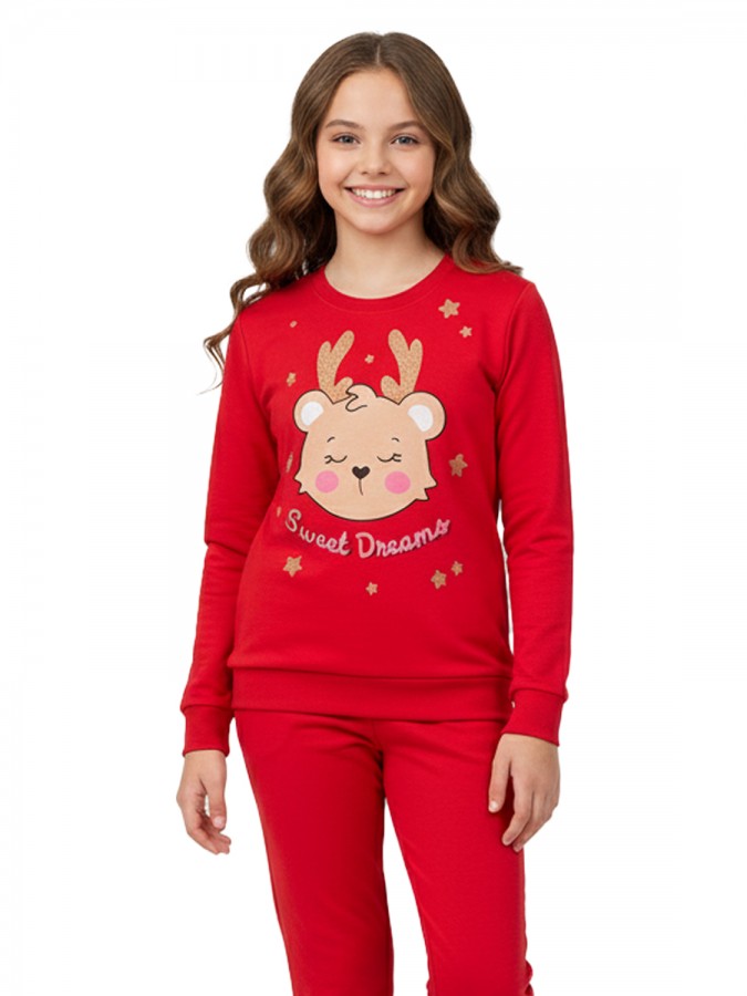 TRAX Εφηβική Πιτζάμα Χριστουγεννιάτικη για Κορίτσι 8-16 ετών - 48697 Κόκκινο TRAX Εφηβική Πιτζάμα Χριστουγεννιάτικη για Κορίτσι 8-16 ετών - 48697 Κόκκινο