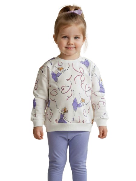 TRAX Παιδική Φόρμα με κολάν για Κορίτσι 1-6 ετών - 48704 Βανίλια