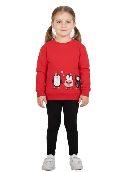 TRAX Παιδική Φόρμα με κολάν για Κορίτσι 1-6 ετών - 48705 Κόκκινο