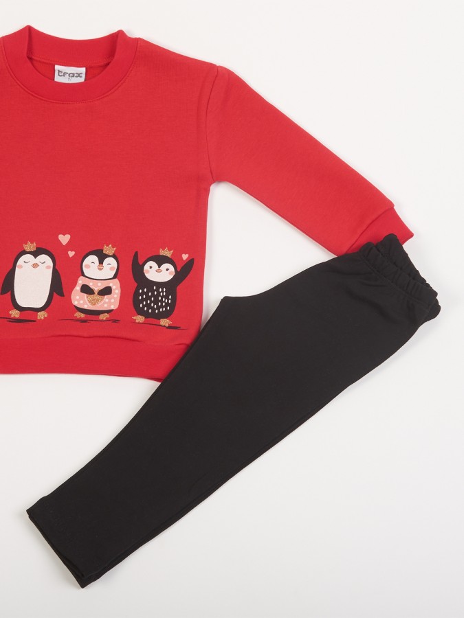 TRAX Παιδική Φόρμα με κολάν για Κορίτσι 1-6 ετών - 48705 Κόκκινο TRAX Παιδική Φόρμα με κολάν για Κορίτσι 1-6 ετών - 48705 Κόκκινο