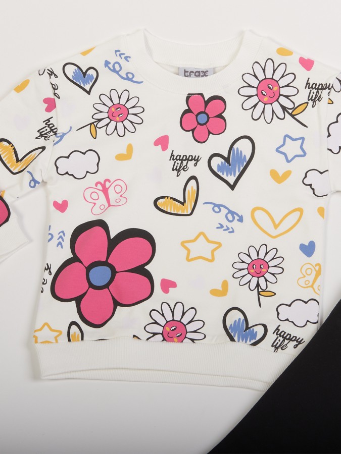 TRAX Παιδική Φόρμα με κολάν για Κορίτσι 1-6 ετών - 48708 Βανίλια TRAX Παιδική Φόρμα με κολάν για Κορίτσι 1-6 ετών - 48708 Βανίλια