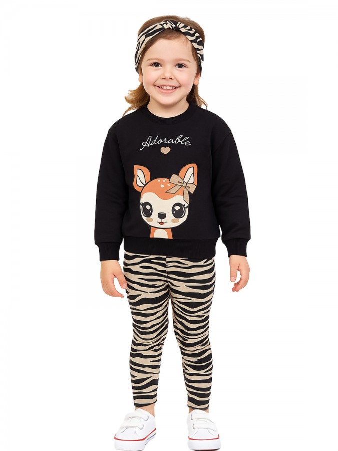 TRAX Παιδική Φόρμα με κολάν για Κορίτσι 1-6 ετών - 48713 Μαύρο TRAX Παιδική Φόρμα με κολάν για Κορίτσι 1-6 ετών - 48713 Μαύρο