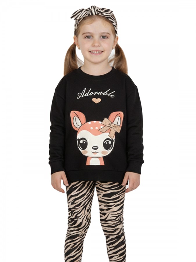 TRAX Παιδική Φόρμα με κολάν για Κορίτσι 1-6 ετών - 48713 Μαύρο TRAX Παιδική Φόρμα με κολάν για Κορίτσι 1-6 ετών - 48713 Μαύρο