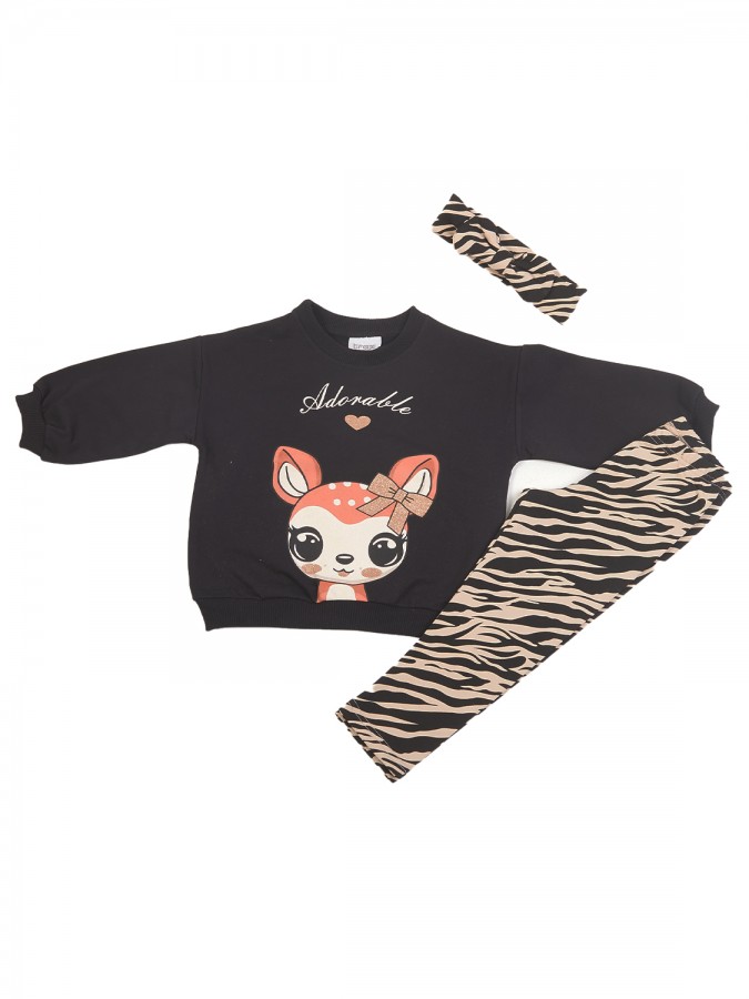 TRAX Παιδική Φόρμα με κολάν για Κορίτσι 1-6 ετών - 48713 Μαύρο TRAX Παιδική Φόρμα με κολάν για Κορίτσι 1-6 ετών - 48713 Μαύρο