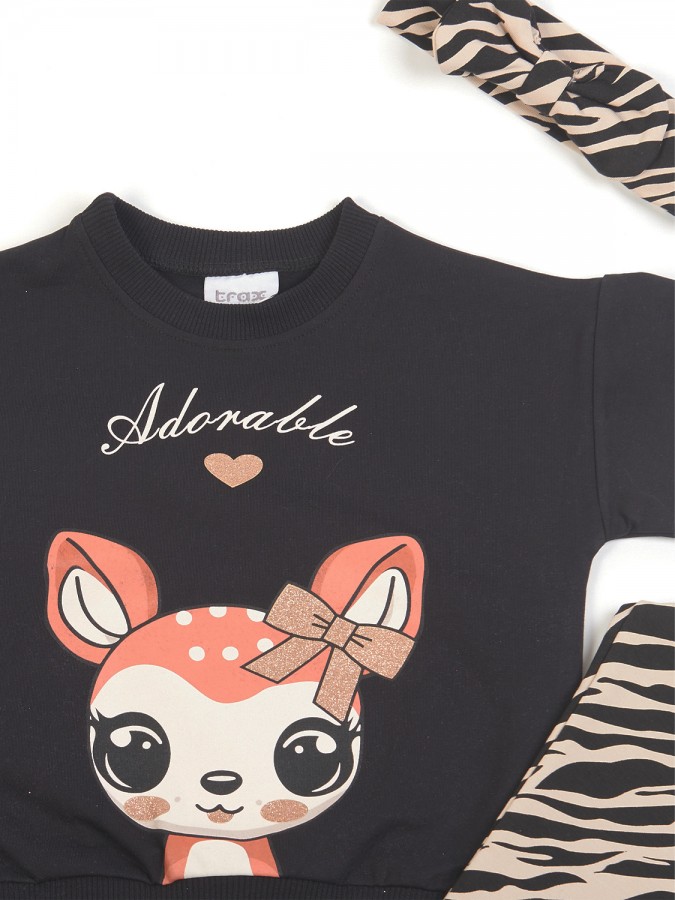 TRAX Παιδική Φόρμα με κολάν για Κορίτσι 1-6 ετών - 48713 Μαύρο TRAX Παιδική Φόρμα με κολάν για Κορίτσι 1-6 ετών - 48713 Μαύρο