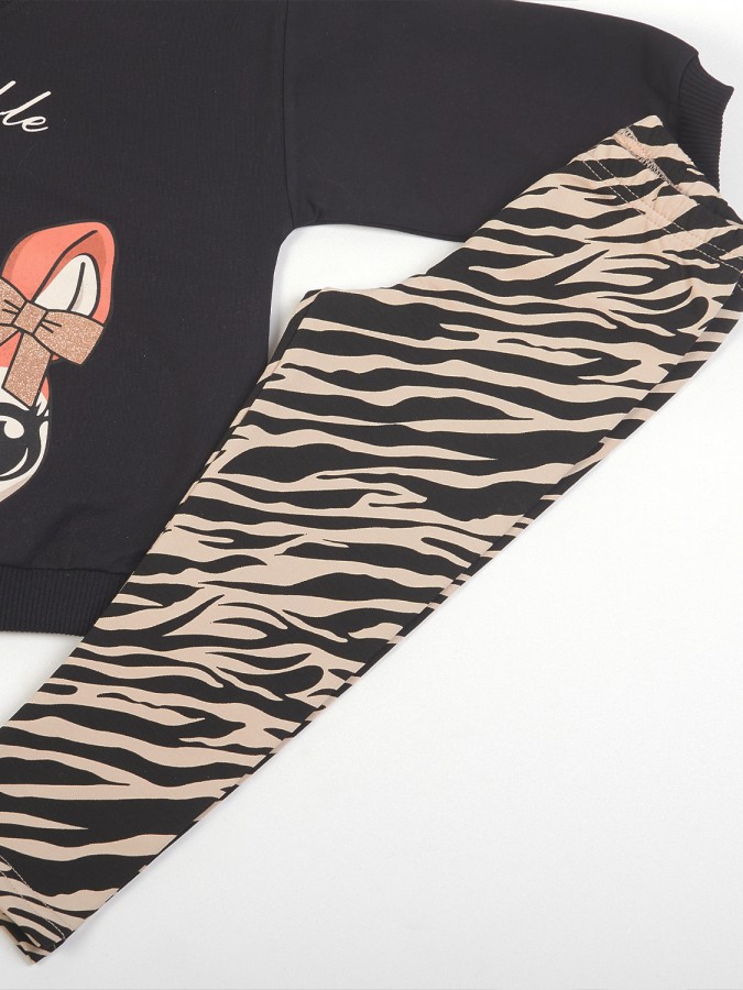 TRAX Παιδική Φόρμα με κολάν για Κορίτσι 1-6 ετών - 48713 Μαύρο TRAX Παιδική Φόρμα με κολάν για Κορίτσι 1-6 ετών - 48713 Μαύρο