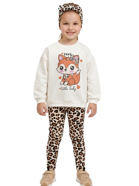 TRAX Παιδική Φόρμα με κολάν για Κορίτσι 1-6 ετών - 48714 Βανίλια