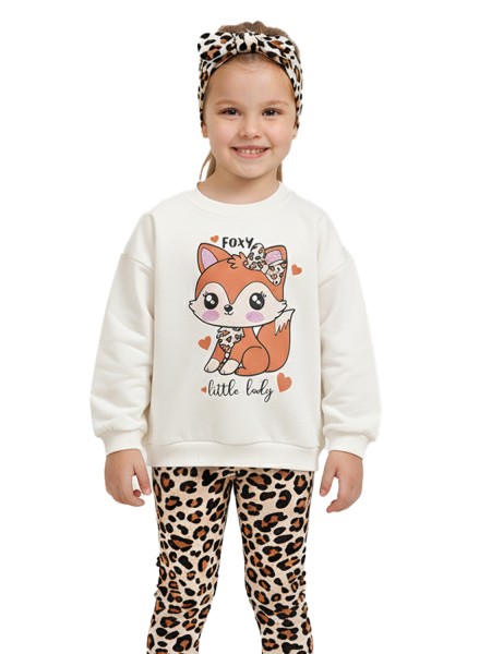 TRAX Παιδική Φόρμα με κολάν για Κορίτσι 1-6 ετών - 48714 Βανίλια