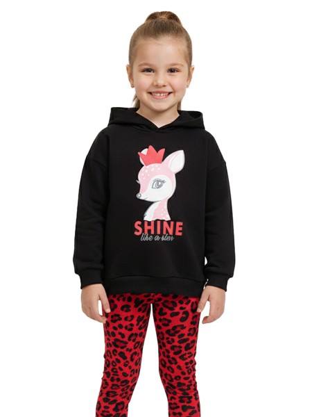 TRAX Παιδική Φόρμα με κολάν για Κορίτσι 1-6 ετών - 48735 Μαύρο