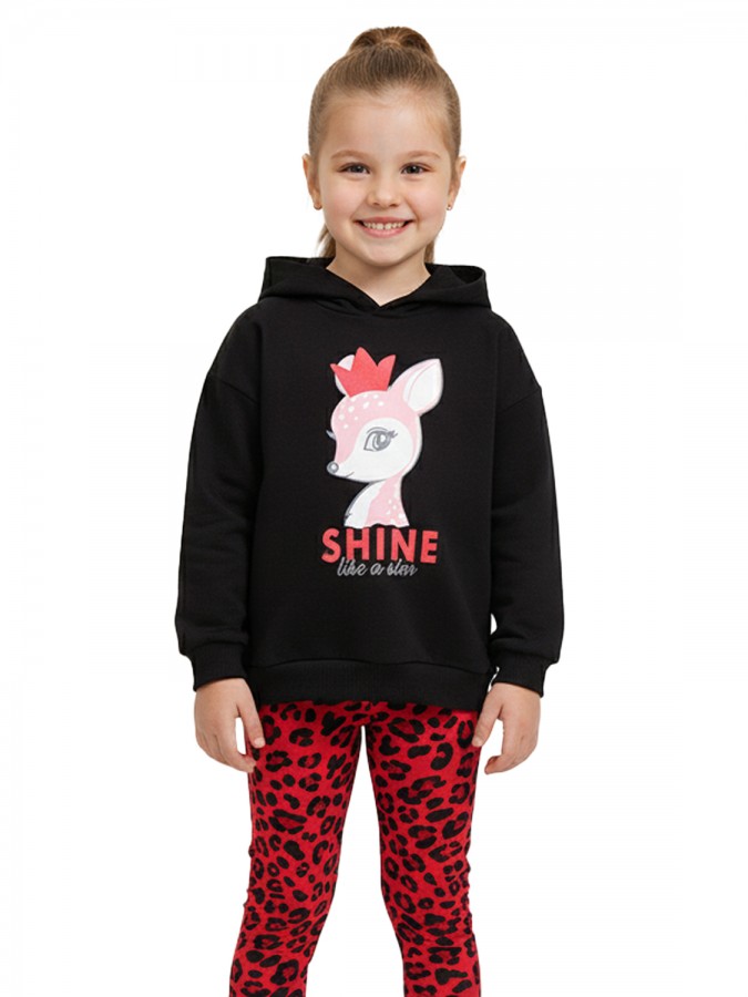 TRAX Παιδική Φόρμα με κολάν για Κορίτσι 1-6 ετών - 48735 Μαύρο TRAX Παιδική Φόρμα με κολάν για Κορίτσι 1-6 ετών - 48735 Μαύρο