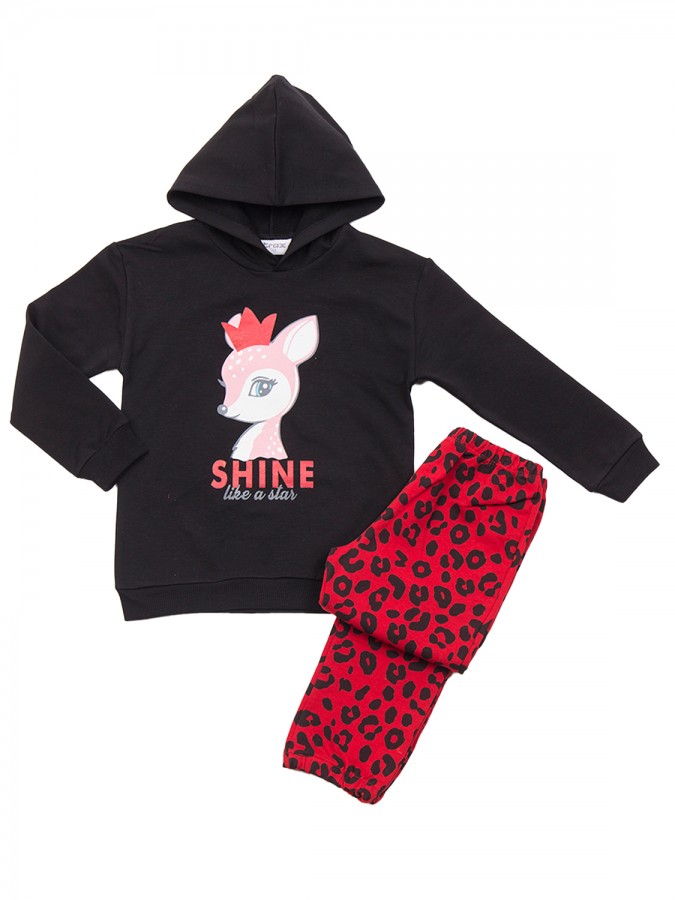 TRAX Παιδική Φόρμα με κολάν για Κορίτσι 1-6 ετών - 48735 Μαύρο TRAX Παιδική Φόρμα με κολάν για Κορίτσι 1-6 ετών - 48735 Μαύρο