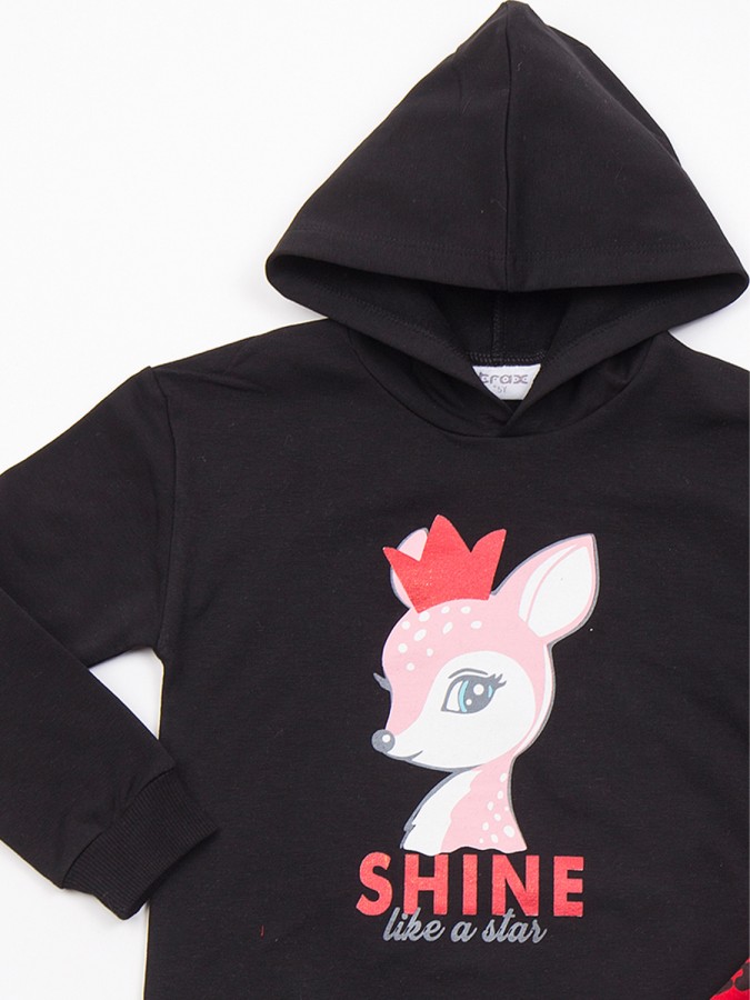 TRAX Παιδική Φόρμα με κολάν για Κορίτσι 1-6 ετών - 48735 Μαύρο TRAX Παιδική Φόρμα με κολάν για Κορίτσι 1-6 ετών - 48735 Μαύρο