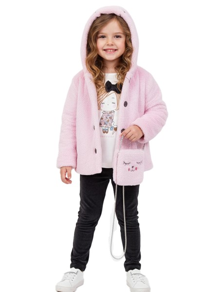 TRAX Παιδικό Σετ 4 Τεμαχίων με κολάν για Κορίτσι 1-6 ετών - 48741 Ροζ