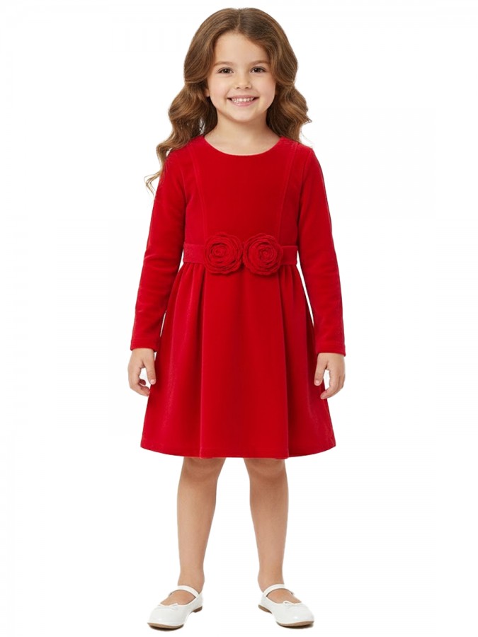 TRAX Παιδικό Φόρεμα Βελουτέ για Κορίτσι 1-6 ετών - 48751 Κόκκινο TRAX Παιδικό Φόρεμα Βελουτέ για Κορίτσι 1-6 ετών - 48751 Κόκκινο