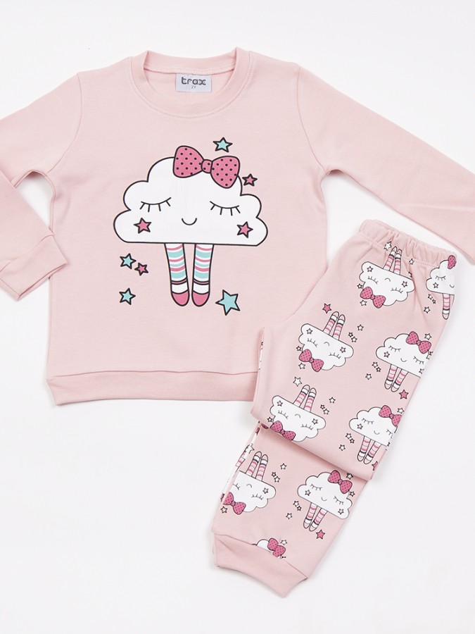 TRAX Παιδική Πιτζάμα για Κορίτσι 1-6 ετών - 48792 Ροζ