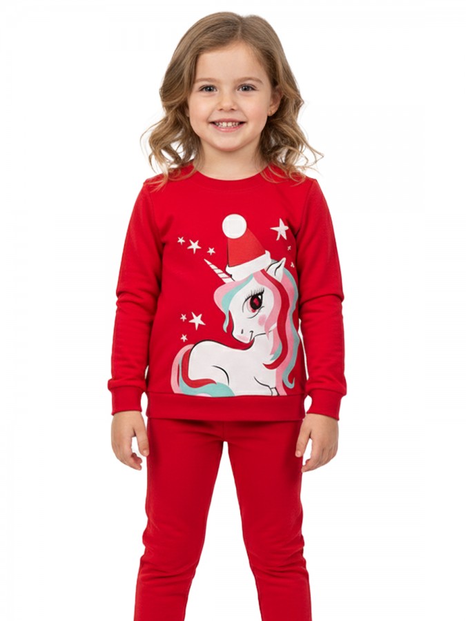 TRAX Παιδική Πιτζάμα Χριστουγεννιάτικη για Κορίτσι 1-6 ετών - 48797 Κόκκινο TRAX Παιδική Πιτζάμα Χριστουγεννιάτικη για Κορίτσι 1-6 ετών - 48797 Κόκκινο