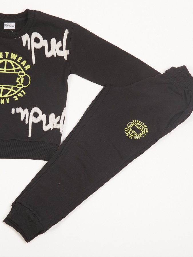 TRAX Εφηβική Φόρμα για Αγόρι 6-16 ετών - 48804 Μαύρο