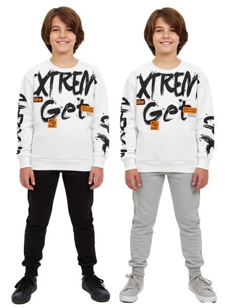 TRAX Εφηβική Φόρμα με 2 παντελόνια για Αγόρι 6-16 ετών - 48858 Εκρού