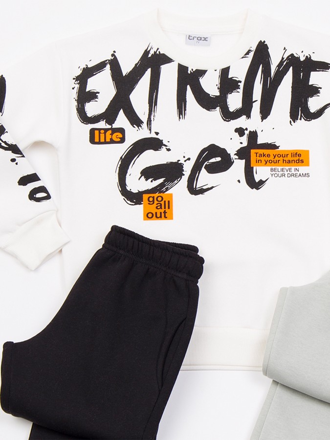 TRAX Εφηβική Φόρμα με 2 παντελόνια για Αγόρι 6-16 ετών - 48858 Εκρού TRAX Εφηβική Φόρμα με 2 παντελόνια για Αγόρι 6-16 ετών - 48858 Εκρού