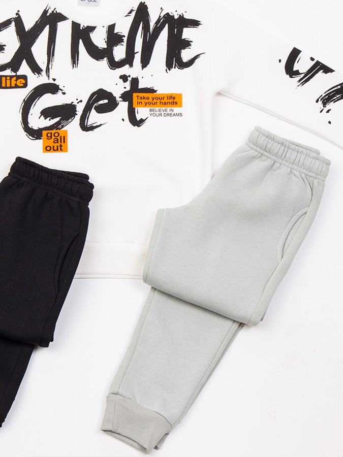 TRAX Εφηβική Φόρμα με 2 παντελόνια για Αγόρι 6-16 ετών - 48858 Εκρού TRAX Εφηβική Φόρμα με 2 παντελόνια για Αγόρι 6-16 ετών - 48858 Εκρού