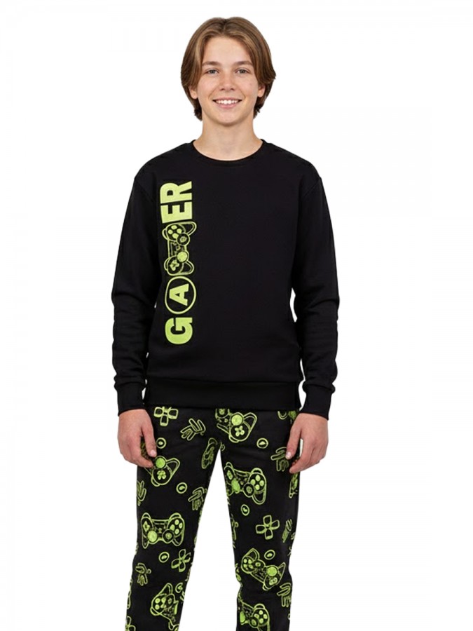 TRAX Εφηβική Πυτζάμα Χειμωνιάτικη για αγόρι 6-16 ετών #48893 Μαύρο TRAX Εφηβική Πυτζάμα Χειμωνιάτικη για αγόρι 6-16 ετών #48893 Μαύρο