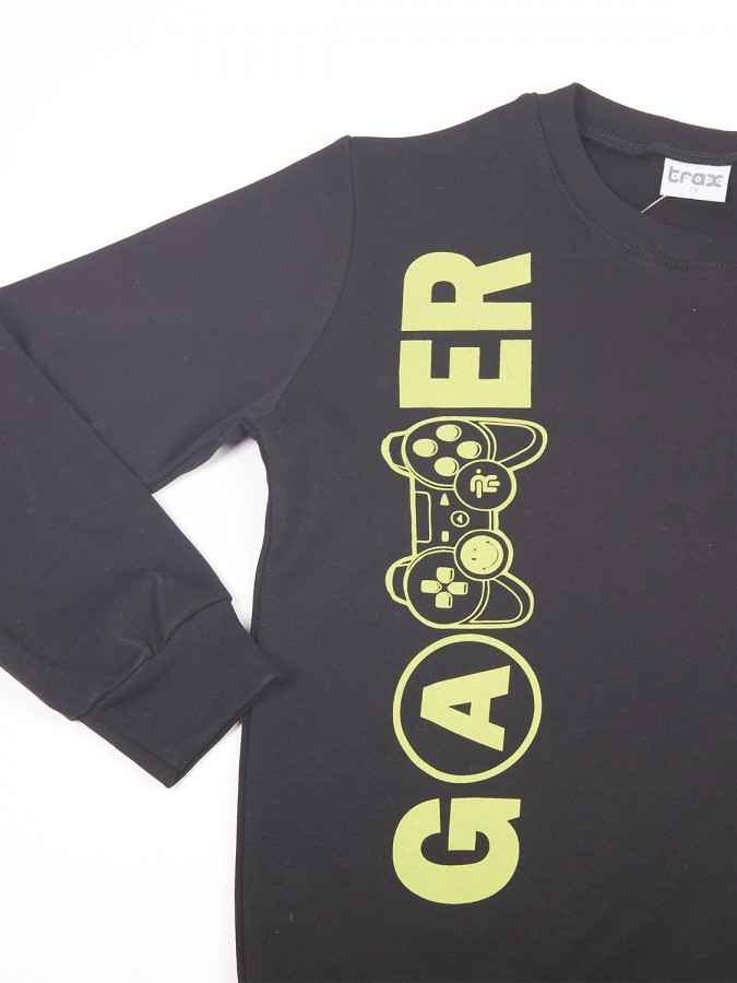 TRAX Εφηβική Πυτζάμα Χειμωνιάτικη για αγόρι 6-16 ετών #48893 Μαύρο TRAX Εφηβική Πυτζάμα Χειμωνιάτικη για αγόρι 6-16 ετών #48893 Μαύρο