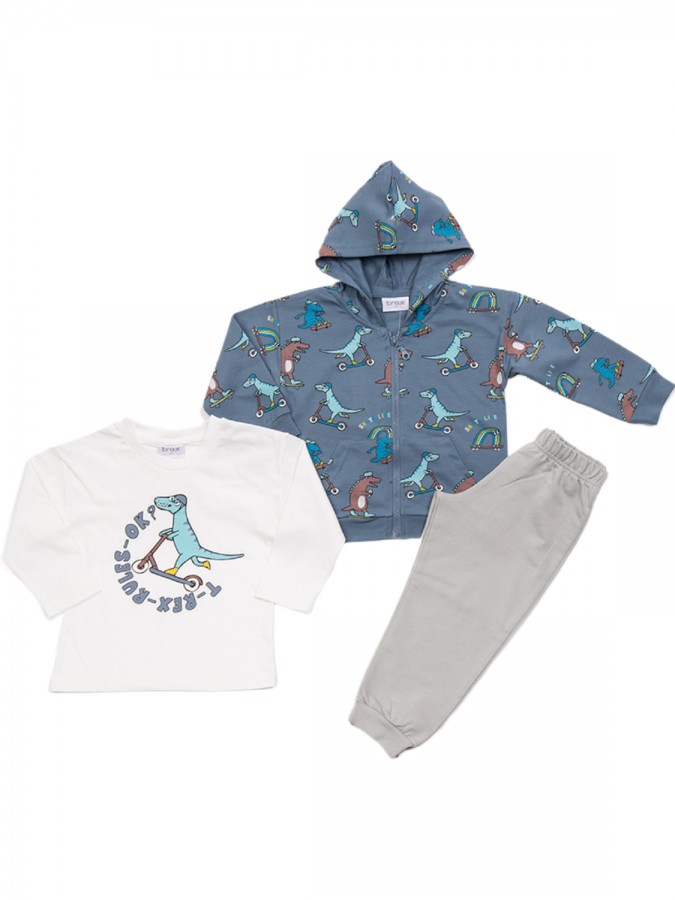 TRAX Παιδικό Σετ 3τμχ με ζακέτα & μπλούζα για αγόρια 1-6 ετών #48905 Pacific TRAX Παιδικό Σετ 3τμχ με ζακέτα & μπλούζα για αγόρια 1-6 ετών #48905 Pacific