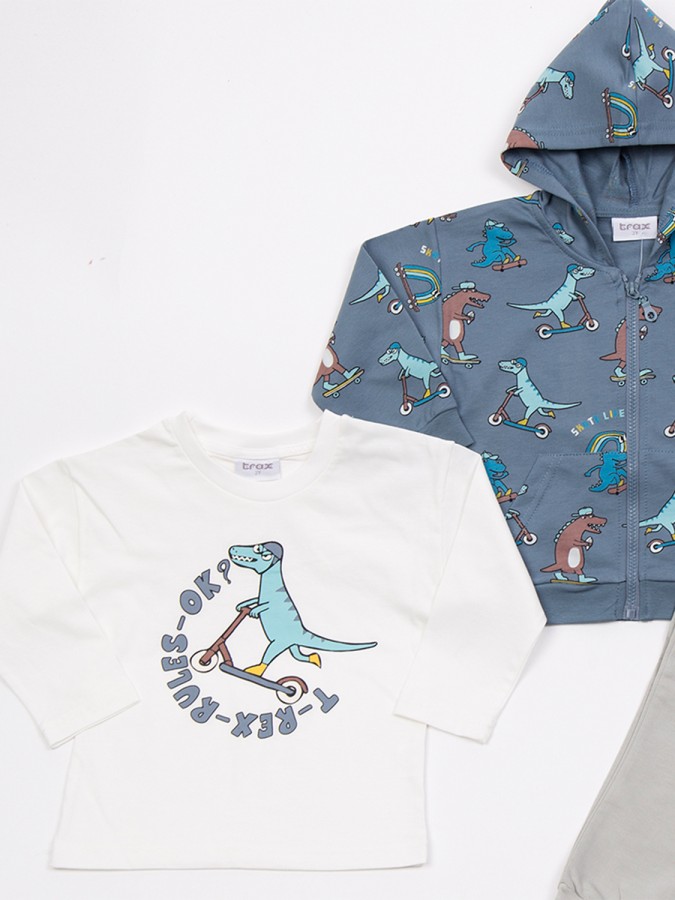 TRAX Παιδικό Σετ 3τμχ με ζακέτα & μπλούζα για αγόρια 1-6 ετών #48905 Pacific TRAX Παιδικό Σετ 3τμχ με ζακέτα & μπλούζα για αγόρια 1-6 ετών #48905 Pacific