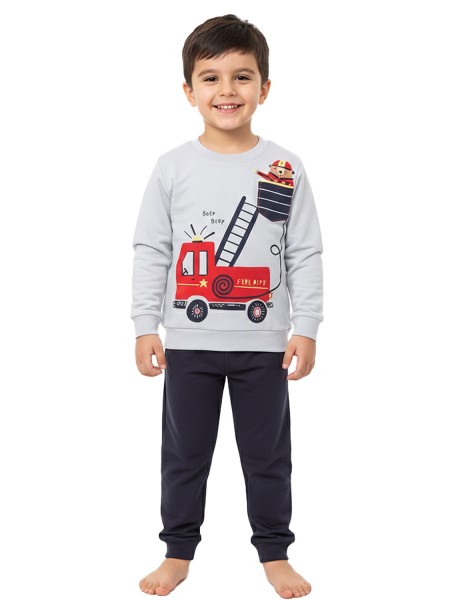 TRAX Bebe Πυτζάμα Χειμωνιάτικη για αγόρι 1-6 ετών #48991 Γκρι TRAX Bebe Πυτζάμα Χειμωνιάτικη για αγόρι 1-6 ετών #48991 Γκρι