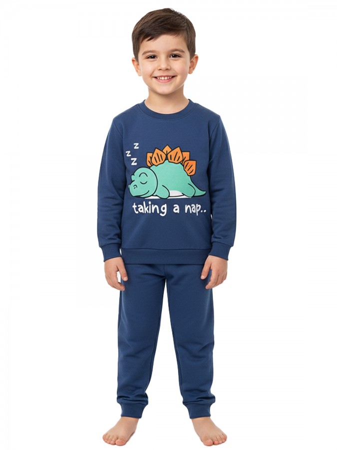 TRAX Bebe Πυτζάμα Χειμωνιάτικη για αγόρι 1-6 ετών #48995 Μπλε