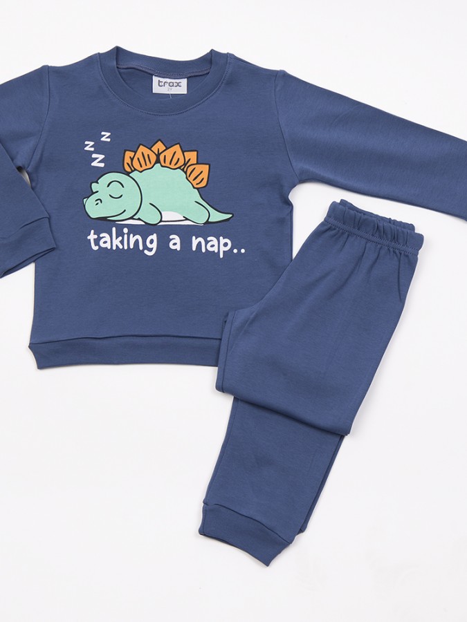 TRAX Bebe Πυτζάμα Χειμωνιάτικη για αγόρι 1-6 ετών #48995 Μπλε
