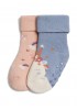YSABEL MORA Βρεφικές Κάλτσες Ισοθερμικές Αντιολισθητικές σετ 2 ζεύγη #52822 Μπλε-Σομόν