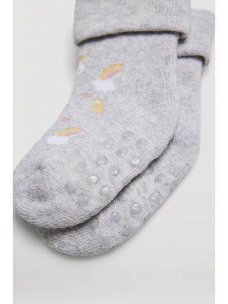 YSABEL MORA Βρεφικές Κάλτσες Ισοθερμικές Αντιολισθητικές σετ 2 ζεύγη #52822 Γκρι-Ροζ