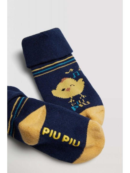 YSABEL MORA Βρεφικές Κάλτσες Ισοθερμικές σετ 2 ζεύγη #52828 Γκρι-Μπλε/κιτρινο